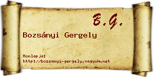 Bozsányi Gergely névjegykártya